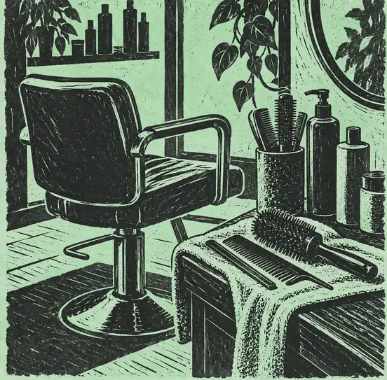 Illustration of beauty businesses equipment and workspace
